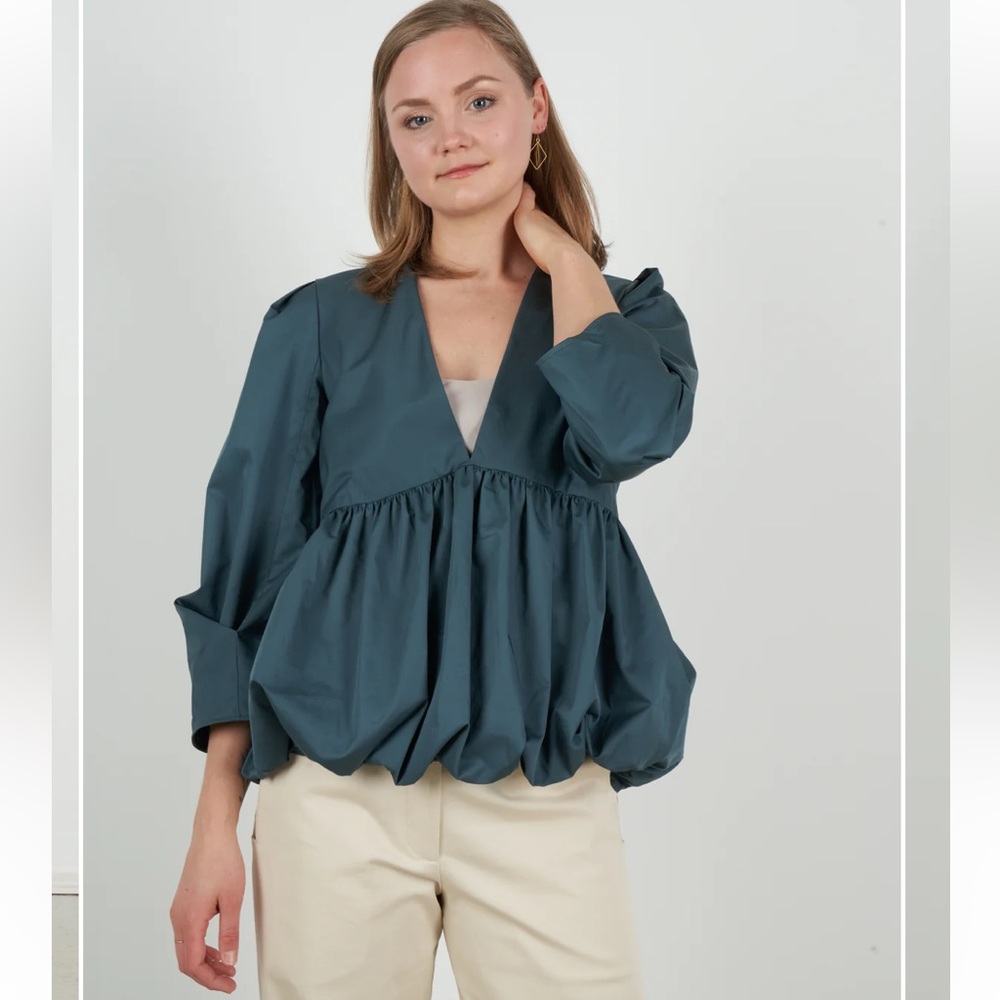 Tibi deep vneck blouse
